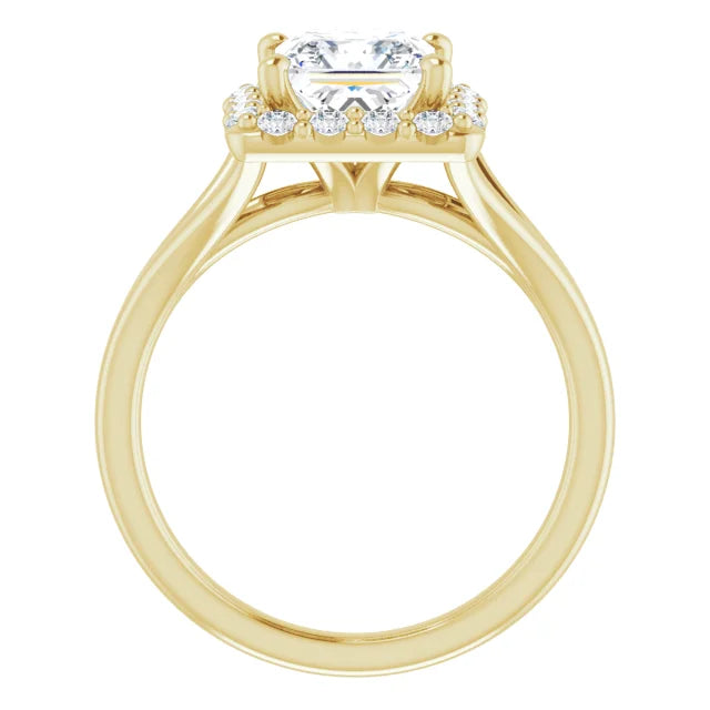 Princess Halo Style Engagement Ring