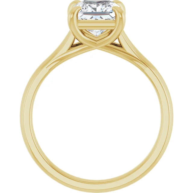 Four Claw Princess Solitaire Engagement Ring