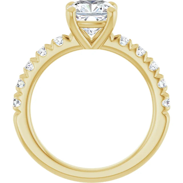 Cushion Four Claw Set Style Engagement Ring