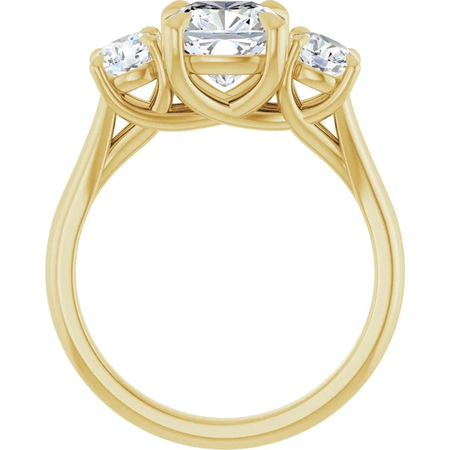 Cushion Accent Engagement Ring