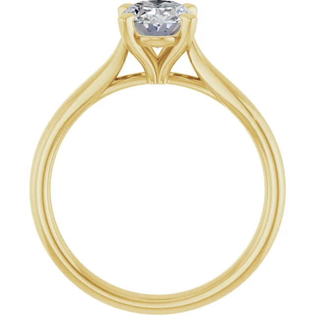 Four Claw Oval Solitaire Engagement Ring