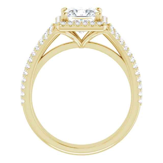 Princess Halo Style Engagement Ring