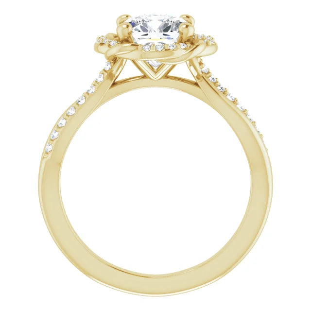 Cushion Antique Inspired Design Engagement Ring