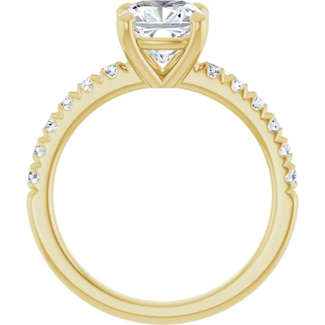 Cushion Four Claw Set Style Engagement Ring