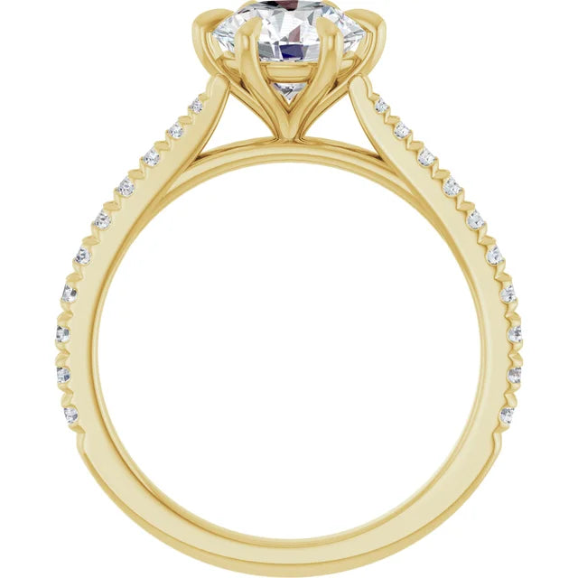 Round Brilliant Six Claw Set Style Engagement Ring