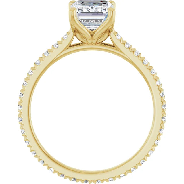 Emerald Claw Set Eternity Style Engagement Ring
