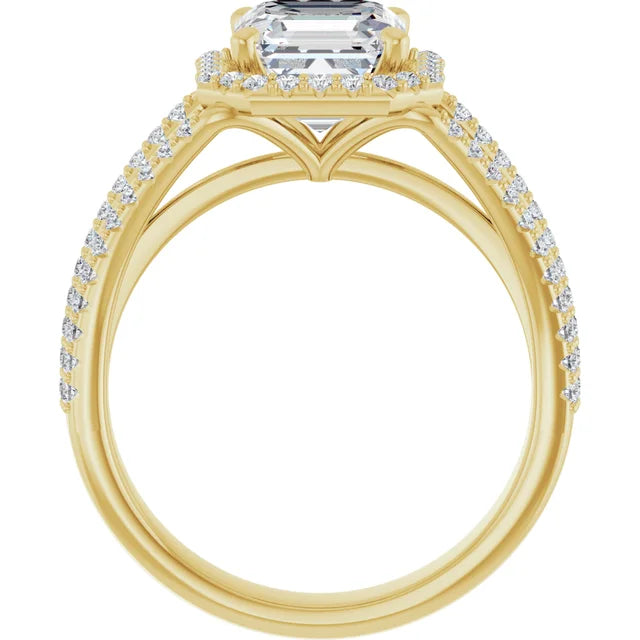 Asscher Halo Style Engagement Ring
