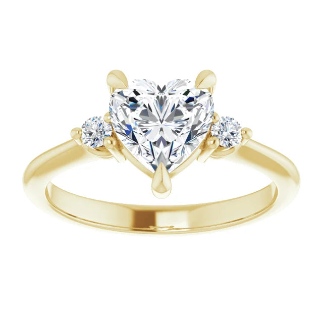 Heart Accent Engagement Ring