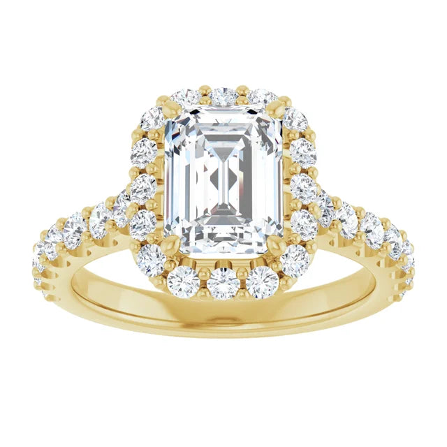 Emerald Halo Style Engagement Ring