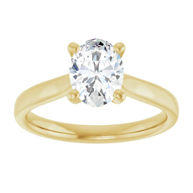 Four Claw Oval Solitaire Engagement Ring