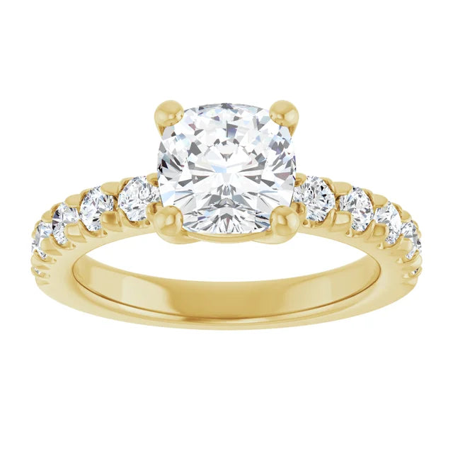 Cushion Four Claw Set Style Engagement Ring