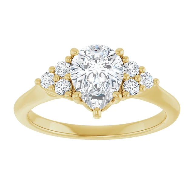 Pear Antique Inspired Design Engagement Ring