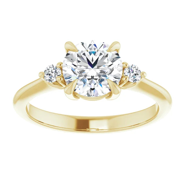 Round Brilliant Accent Engagement Ring