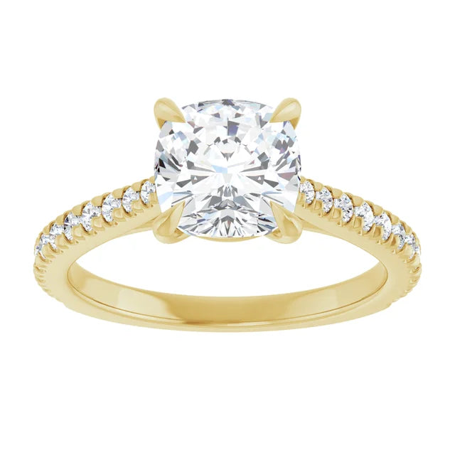 Cushion Claw Set Style Engagement Ring