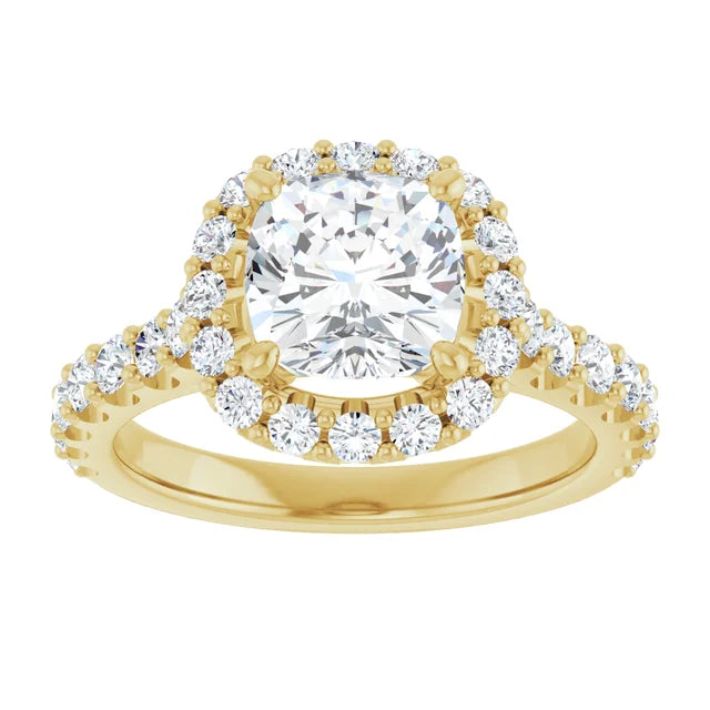 Cushion Halo Style Engagement Ring