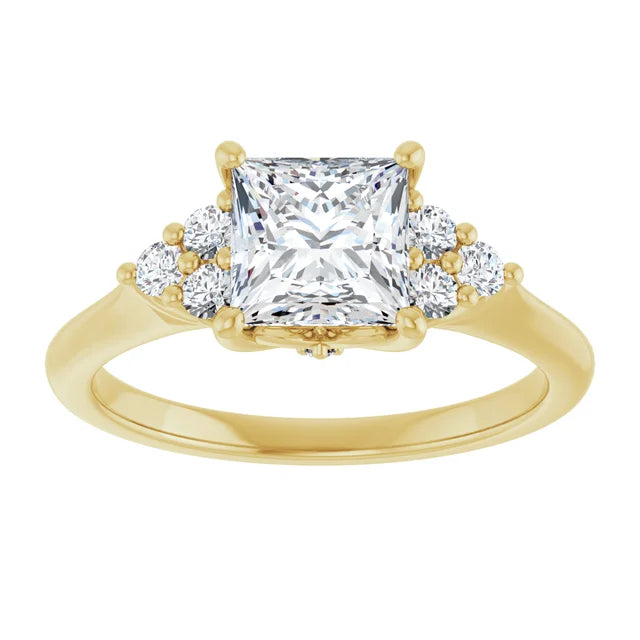 Princess Antique Inspired Design Engagement Ring