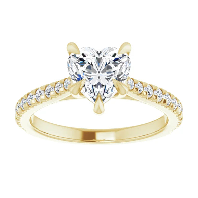 Heart Claw Set Style Engagement Ring