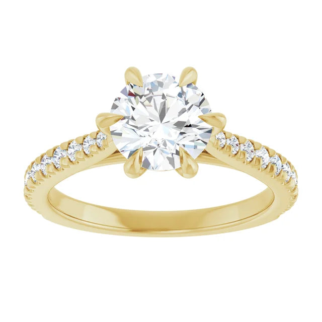Round Brilliant Six Claw Set Style Engagement Ring