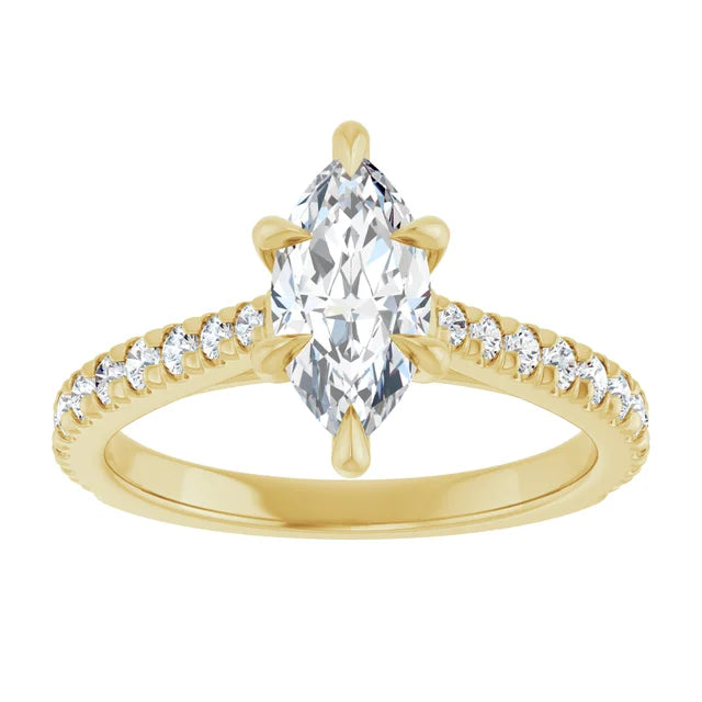 Marquise Six Claw Set Style Engagement Ring
