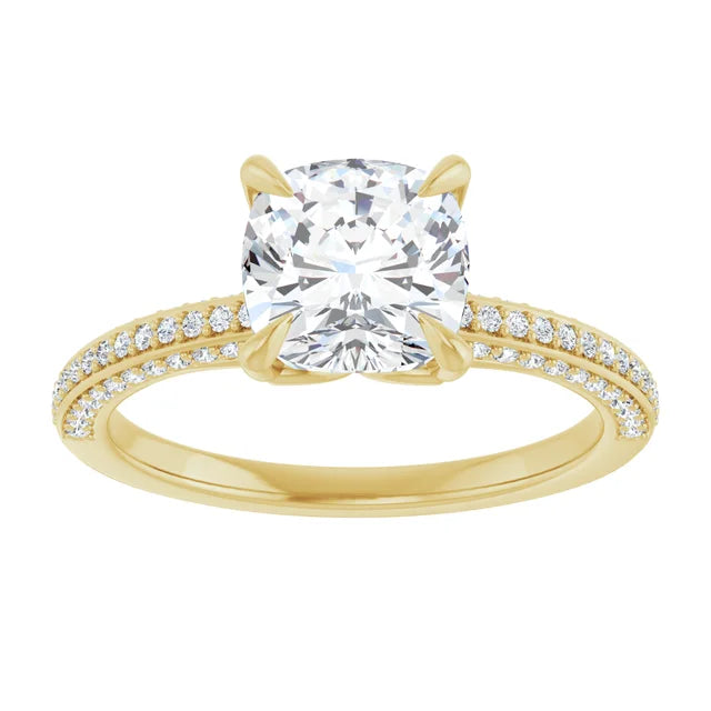 Cushion Claw Set Style Engagement Ring