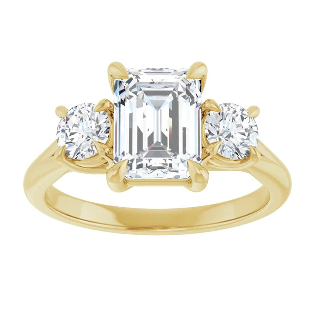 Emerald Accent Engagement Ring
