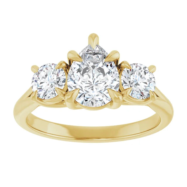 Pear Accent Engagement Ring