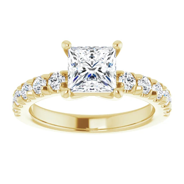Princess Four Claw Set Style Engagement Ring