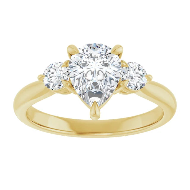 Pear Accent Engagement Ring