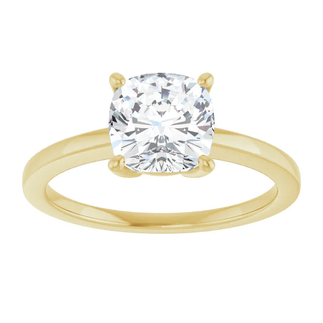 Cushion Solitaire Style Engagement Ring