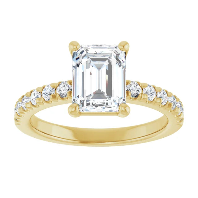 Emerald Four Claw Set Style Engagement Ring