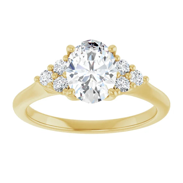 Oval Antique Inspired Design Engagement Ring