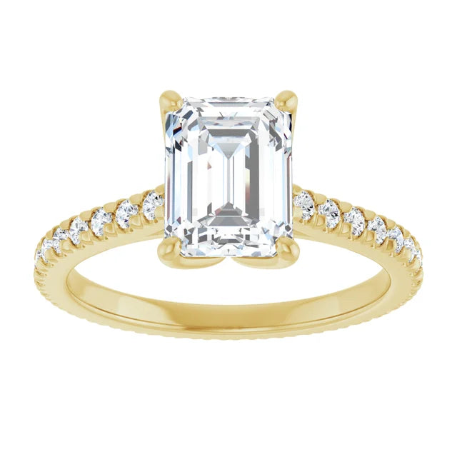 Emerald Claw Set Eternity Style Engagement Ring