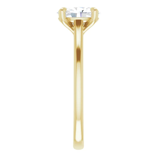 Four Claw Oval Solitaire Engagement Ring