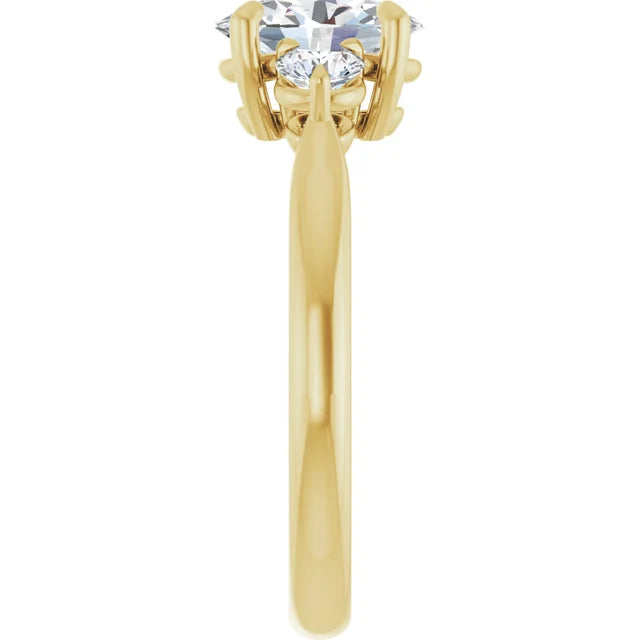 Oval Accent Engagement Ring