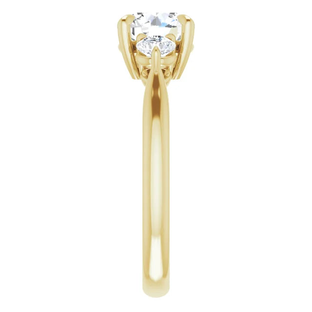 Round Brilliant Accent Engagement Ring