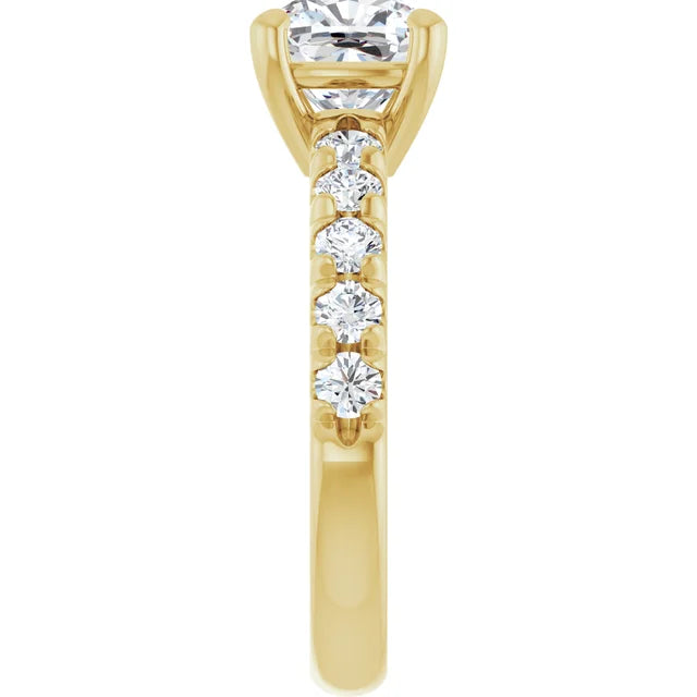 Cushion Four Claw Set Style Engagement Ring
