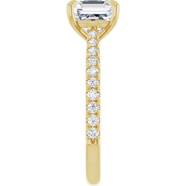 Asscher Claw Set Style Engagement Ring