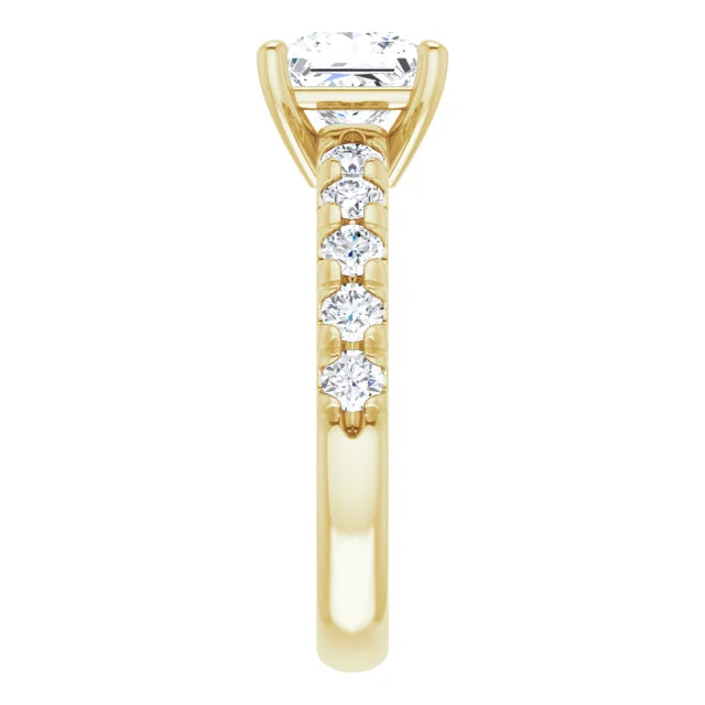 Princess Four Claw Set Style Engagement Ring
