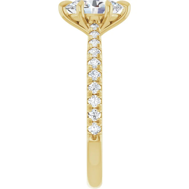 Oval Six Claw Set Style Engagement Ring