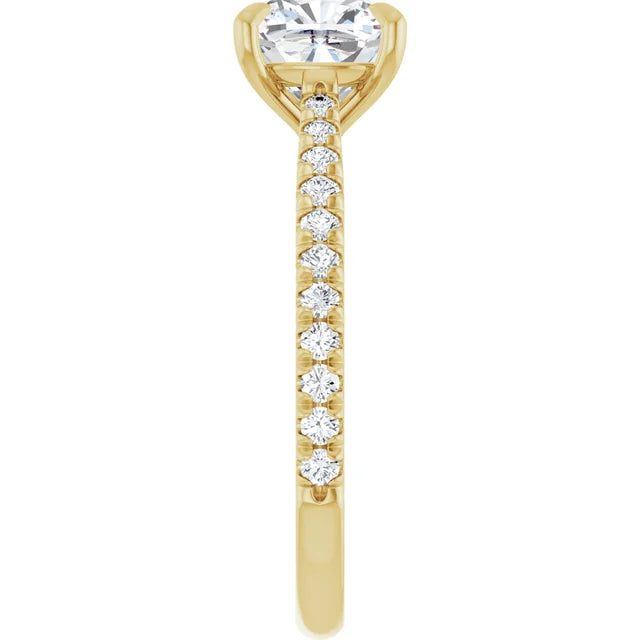 Cushion Claw Set Style Engagement Ring