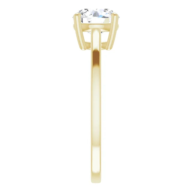 Round Brilliant Yellow Gold Solitaire Moissanite Engagement Ring