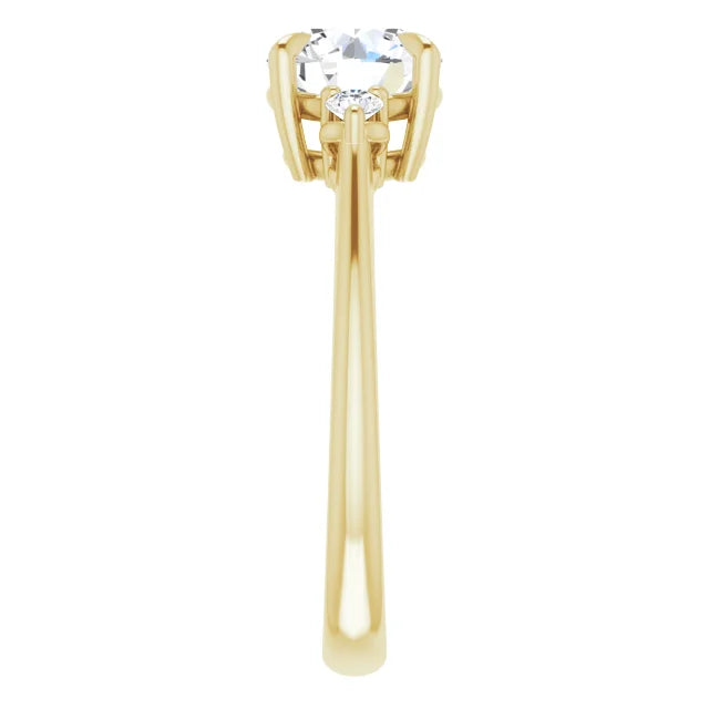 Round Brilliant Accent Engagement Ring