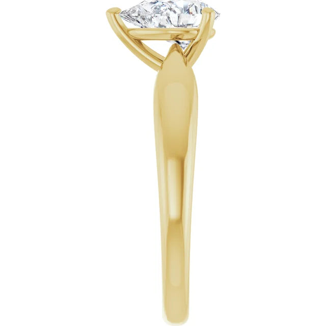 Pear Knife Edge Solitaire Engagement Ring