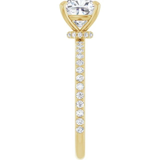 Cushion Claw Set Style Engagement Ring