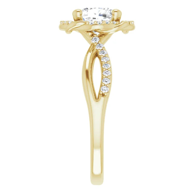Cushion Antique Inspired Design Engagement Ring