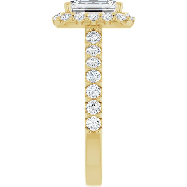 Emerald Halo Style Engagement Ring