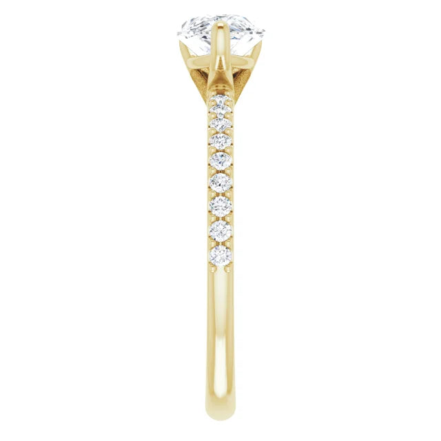 Pear East West Style Engagement Ring