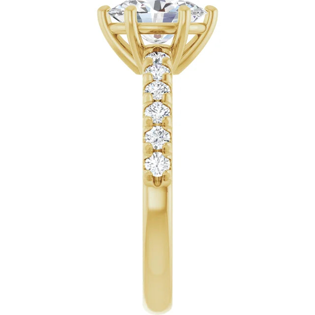 Oval Six Claw Set Style Engagement Ring