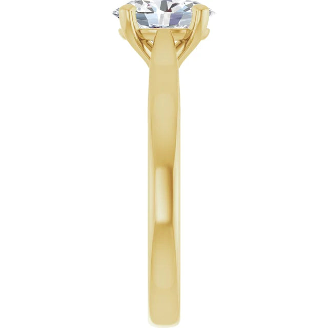 Four Claw Oval Solitaire Engagement Ring
