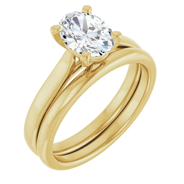 Four Claw Oval Solitaire Engagement Ring